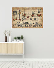 Load image into Gallery viewer, Gift For Hairstylist She Lived Happily Ever After Horizontal Poster
