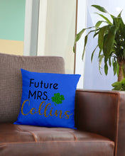 Load image into Gallery viewer, Shamrock Future Mrs Collins St Patrick's Day Pillow Cover

