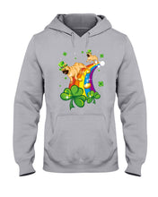Load image into Gallery viewer, Frenchie Running On Rainbow Clover St Patrick's Day Gift For Dog Lovers Hoodie

