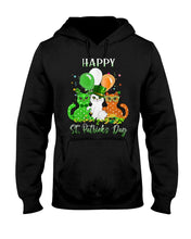 Load image into Gallery viewer, Lovely Cat And Balloons Happy St Patrick's Day Gift For Cat Lovers Hoodie
