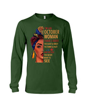 Load image into Gallery viewer, Im An October Woman I Have Three Sides Birthday Gift Unisex Long Sleeve
