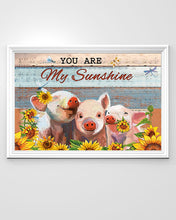 Load image into Gallery viewer, Music Sheet You Are My Sunshine Cute Pig Horizontal Poster
