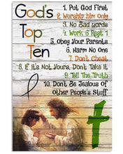 Load image into Gallery viewer, God's Top Ten Put God First Worship Him Only Vertical Poster
