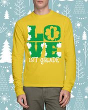 Load image into Gallery viewer, 1st Grade Love White Clover St Patrick's Day Gift For Teacher Unisex Long Sleeve
