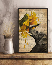 Load image into Gallery viewer, Music Sheet Sunflower My Sunshine Elephant Gift For Elephant Lovers Vertical Poster
