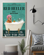 Load image into Gallery viewer, Red Heeler Co Bath Soap Wash You Paws Gift For Dog Lovers Vertical Poster
