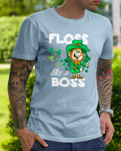 Load image into Gallery viewer, Funny Leprechaun Floss Like A Boss Shamrock Design St Patrick's Day Gift Guys Tee
