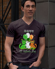 Load image into Gallery viewer, Lovely Cat And Balloons Happy St Patrick's Day Gift For Cat Lovers Guys V-Neck
