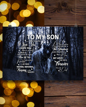 Load image into Gallery viewer, Black Wolf My Love For You Dad Gift For Son Horizontal Poster

