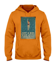 Load image into Gallery viewer, Just A Girl Who Loves Swimming Gift For Girls Hoodie
