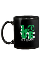 Load image into Gallery viewer, 1st Grade Love White Clover St Patrick's Day Gift For Teacher Mug
