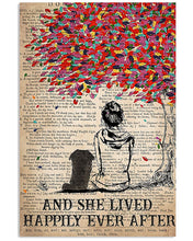 Load image into Gallery viewer, Pekingese Dog And She Sitting Under Colorful Tree Lived Happily Ever After Vertical Poster
