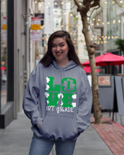 Load image into Gallery viewer, 1st Grade Love White Clover St Patrick's Day Gift For Teacher Hoodie
