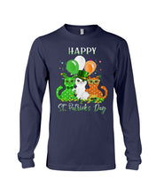 Load image into Gallery viewer, Lovely Cat And Balloons Happy St Patrick's Day Gift For Cat Lovers Unisex Long Sleeve
