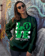 Load image into Gallery viewer, 2nd Grade Love White Clover St Patrick's Day Gift For Teacher Sweatshirt
