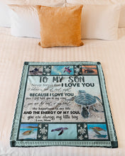 Load image into Gallery viewer, Turtles Mom Gift For Son You Are Always My Little Boy Fleece Blanket
