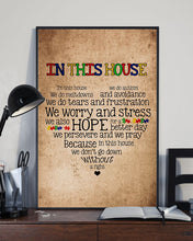 Load image into Gallery viewer, In This House We Do Autism We Do Tears And Stress Vertical Poster
