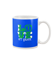 Load image into Gallery viewer, 1st Grade Love White Clover St Patrick's Day Gift For Teacher Mug
