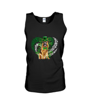 Load image into Gallery viewer, German Shepherd Green And White Clover Design St Patrick's Day Gift For Dog Lovers Unisex Tank Top
