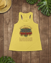 Load image into Gallery viewer, Sing Me A Song Dragonfly Retro Vintage Ladies Flowy Tank
