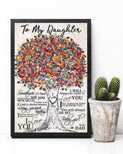 Load image into Gallery viewer, How Much I Love You Colorful Tree Dad Gift For Daughter Vertical Poster
