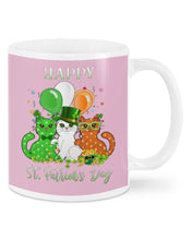 Load image into Gallery viewer, Lovely Cat And Balloons Happy St Patrick's Day Gift For Cat Lovers Mug

