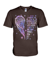 Load image into Gallery viewer, Purple Wings Gift For Angel Grandpa I Used To Be His Angel Guys V-Neck

