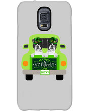Load image into Gallery viewer, Boston Terrier Let's Go Travel Green Car St Patrick's Day Gift For Dog Lovers Phone case
