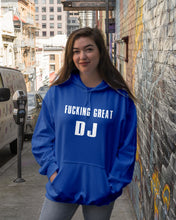 Load image into Gallery viewer, Fucking Great DJ Black And White Printed Mug Hoodie
