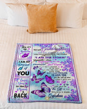 Load image into Gallery viewer, Purple Mandala I Am The Storm Grandma Gift For Granddaughter Fleece Blanket
