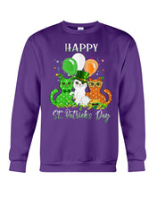 Load image into Gallery viewer, Lovely Cat And Balloons Happy St Patrick's Day Gift For Cat Lovers Sweatshirt
