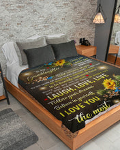 Load image into Gallery viewer, Grandma Gift For Granddaughter Sunflower Laugh Love Live Sherpa Blanket
