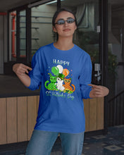 Load image into Gallery viewer, Lovely Cat And Balloons Happy St Patrick's Day Gift For Cat Lovers Unisex Long Sleeve
