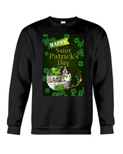 Load image into Gallery viewer, Bernese Mountain  And Baby Yoda Shamrock St. Patrick's Day Color Changing Mug Sweatshirt
