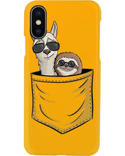 Load image into Gallery viewer, Cool Llama And Sloth In Pocket Meaningful Gift Phone case
