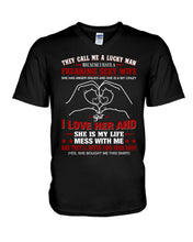 Load image into Gallery viewer, They Call Me A Lucky Man Gift For Husband Guys V-Neck
