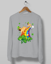 Load image into Gallery viewer, Frenchie Running On Rainbow Clover St Patrick's Day Gift For Dog Lovers Sweatshirt
