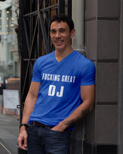 Load image into Gallery viewer, Fucking Great DJ Black And White Printed Mug Guys V-Neck
