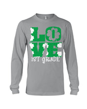 Load image into Gallery viewer, 1st Grade Love White Clover St Patrick's Day Gift For Teacher Unisex Long Sleeve
