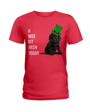 Load image into Gallery viewer, Black Cocker Spaniel Irish Today Green St. Patrick's Day Printed Mug Ladies Tee
