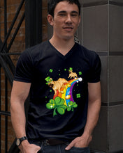 Load image into Gallery viewer, Frenchie Running On Rainbow Clover St Patrick's Day Gift For Dog Lovers Guys V-Neck
