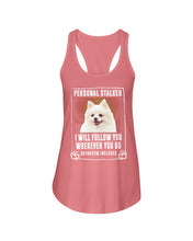 Load image into Gallery viewer, White Pomeranian Will Follow You St. Patrick's Day Printed Mug Ladies Flowy Tank
