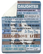 Load image into Gallery viewer, To Be Positive And Regret Nothing Dad Gift For Daughter Sherpa Blanket
