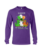 Load image into Gallery viewer, Lovely Cat And Balloons Happy St Patrick's Day Gift For Cat Lovers Unisex Long Sleeve
