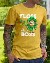 Load image into Gallery viewer, Funny Leprechaun Floss Like A Boss Shamrock Design St Patrick's Day Gift Guys Tee
