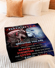 Load image into Gallery viewer, Lion Versus Wolf Straighten Your Crown Gift For Daughter Fleece Blanket
