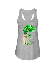 Load image into Gallery viewer, Golden Retriever  Lucky Balloons St. Patrick's Day Color Changing Mug Ladies Flowy Tank
