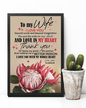 Load image into Gallery viewer, Protea Flower Love You With All My Heart Gift For Wife Vertical Poster
