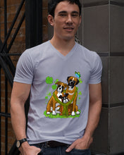 Load image into Gallery viewer, Funny Boxer With Butterflies Clover St Patrick's Day Gift For Dog Lovers Guys V-Neck
