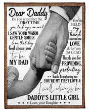 Load image into Gallery viewer, Hand In Hand Daughter Gift For Daddy I Saw Your Warm Gentle Smile Fleece Blanket

